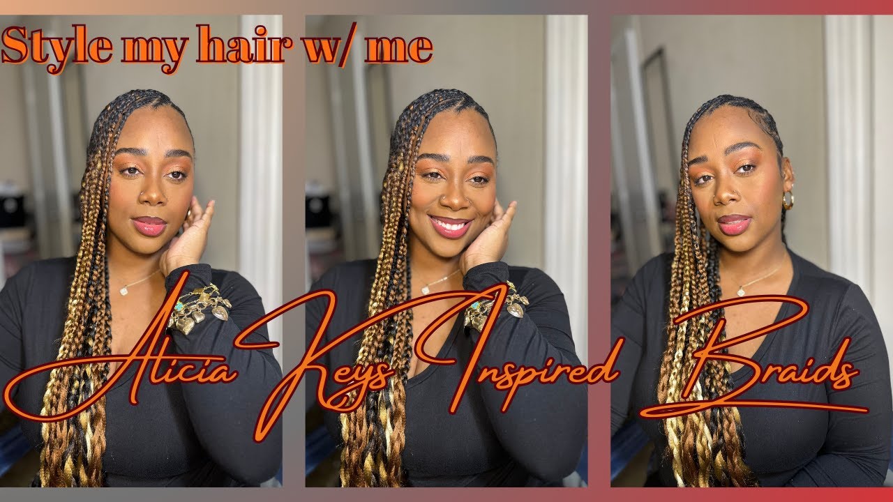 STYLE MY HAIR W/ME| ALICIA KEYS INSPIRED BRAIDS| RUWA PRE-STRETCHED BRAIDING HAIR