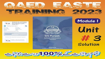 EaSTE QAED Training |Module 1|Unit 3 Solution| Solved Questions