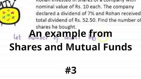 Shares and Mutual Funds - Solved Examples - FYBCOM - FYBMS - FYBAF - Example #3