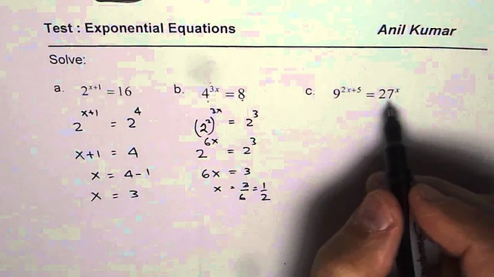Solve Exponential Equations - EDEXCEL - GCSE - SAT