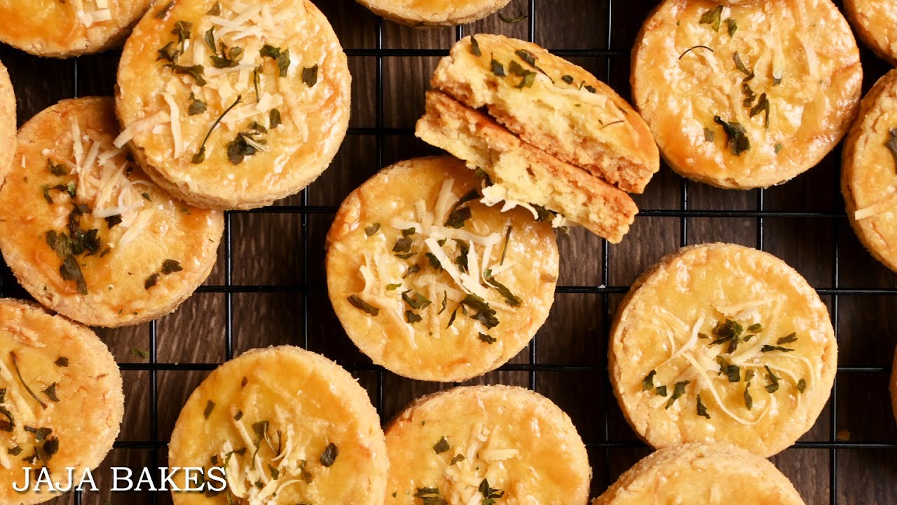 Garlic Cheese Cookies | Savoury Cookies | Jaja Bakes