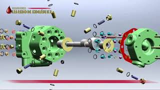 BOMBA DE PISTOES RADIAIS JOHN DEERE AR94661 3D