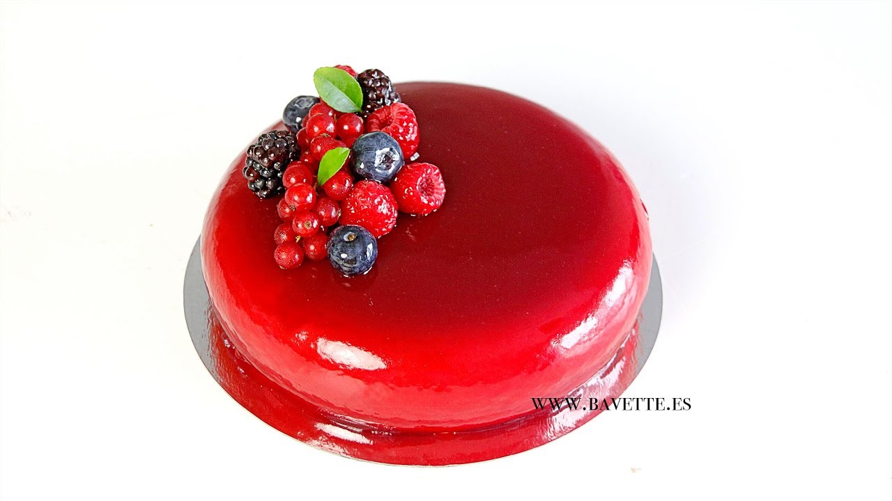 Glaseado espejo de frambuesas y arándanos (sin colorante)