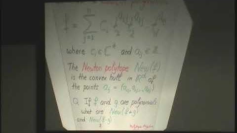 Discriminants, resultants, and their tropicalization (Bernd Sturmfels) 1-4