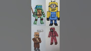 Every day I draw one MINECRAFT character | Pixel Compilation #shorts #minecraft #minecraftcharacters