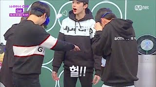 [eng sub] wanna one go ep 4 - strange body gag soccer ft. victimised Gulliver maknae guanlin!