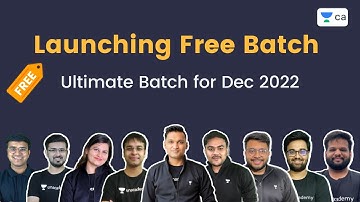 Launching Free Batch  | Ultimate Batch for Dec 2022 | CA Foundation