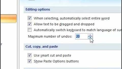 How to decrease the maximum numbers of undos allowed in a presentation PowerPoint