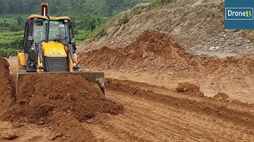 Leveling the Remote Hilly Ground-JCB Backhoe Loader