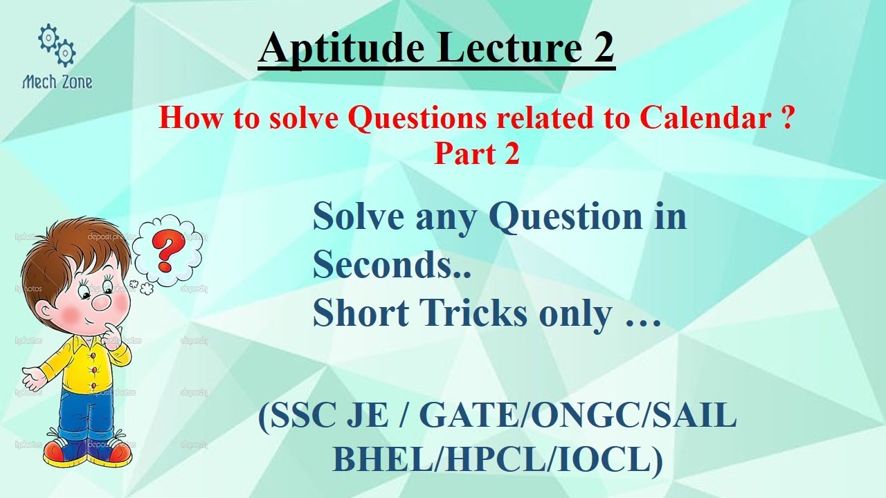 Aptitude 2 Calendar Problems Part 2 For GATE SSC JE ESE PSU And Aptitude 2 calendar problems part 2 for gate ssc je ese psu and