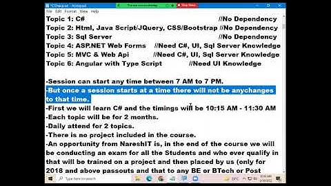 Day 6 Full Stack  NET Core @ 10 00 AM IST by Mr Bangar Raju