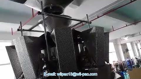 WP-MC461016 weighing and packing 2 in 1 machine with dimple plate weighers operation video