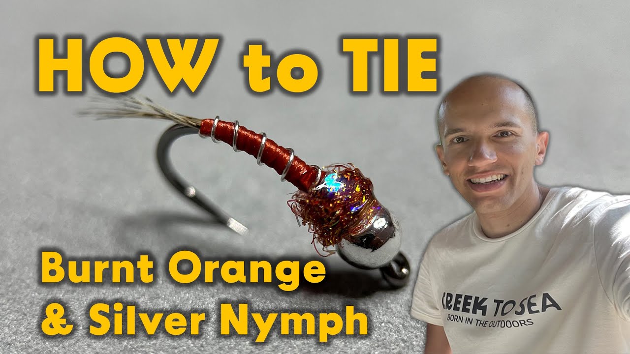 How to Tie Burnt Orange & Silver Nymph easy dressing fly tying pattern tungsten nymphs for trout