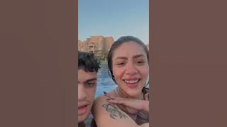 هدير عبد الرازق  في حمام السباحه يوم الراحه