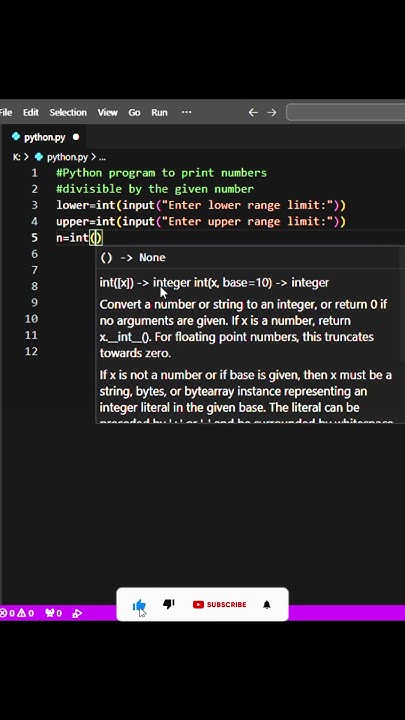 Python program to print numbers divisible by the given number #python # ...