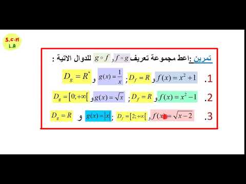 مجموعة تعريف مركب دالتان