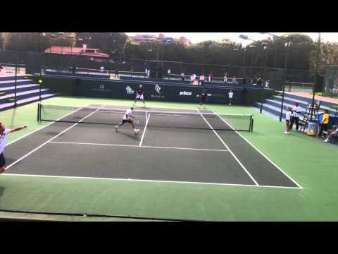 Some ugly tennis in Manhattan Beach with John Isne...