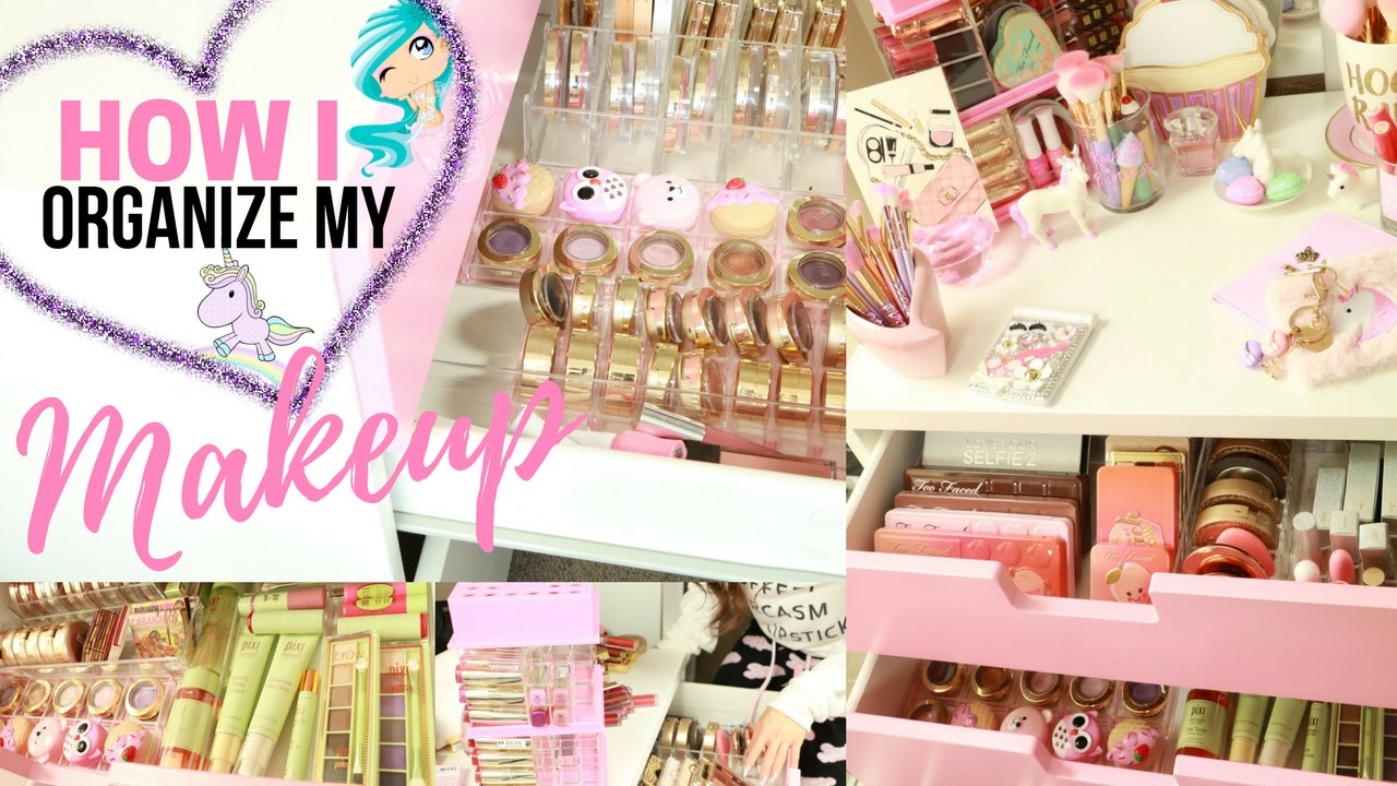HOW I ORGANIZE MY MAKEUP 2017!👑💕SLMissGlam👑💕