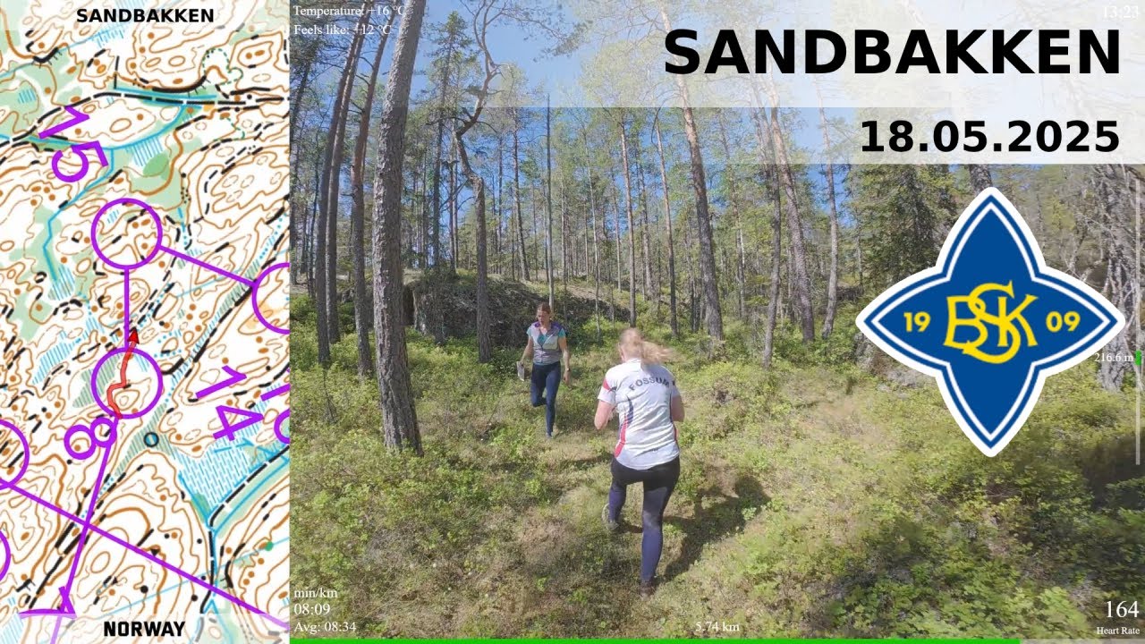 Headcam Orienteering: Sandbakken, Akershus, Norway. Regional Championship.