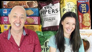 British Taste Test PIPERS Crisps Hill&#39;s Biscuits and Terry&#39;s Chocolate Orange  White