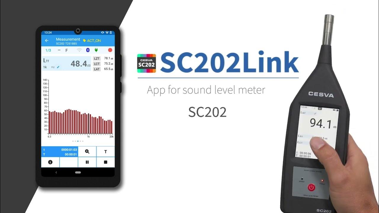 SC202 Link, App for sound level meter SC202 - YouTube