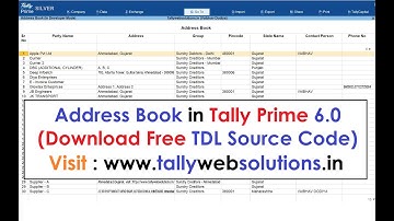 (Free Tally TDL) Address Book in Tally Prime 6.0 | Download Free TDL from www.tallywebsolutions.in