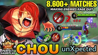 8.600+ Matches Chou Making The Enemies Rage Quit!! - unXpected Chou MVP Plays - MLBB