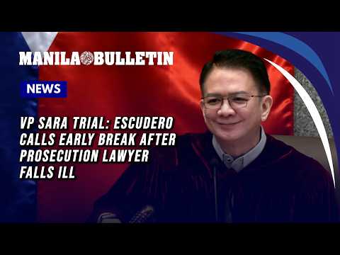 VP Sara trial: Escudero calls early break after prosecution lawyer falls ill