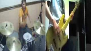 At the drive in Arc arsenal cover bass and drums split screen