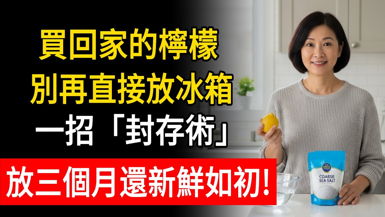 買回家的檸檬，千萬別直接塞冰箱！水果攤老闆教我1招「封存術」，多做這1步，放3個月都爆汁、不變苦，隨吃隨切！#食安 #健康 #中老年生活 #養生 #檸檬