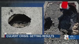 Three Lithia driveways sinking after culvert fails