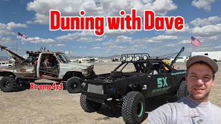Tow trucks playing at Little Sahara Sand Dunes