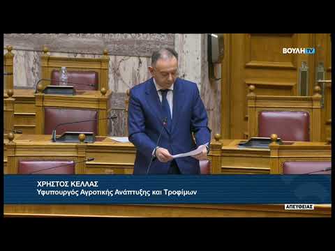 Απάντηση ΥφΑΑΤ Χρήστου Κέλλα στην Eπ. Eρώτηση του βουλευτή ΣΥΡΙΖΑ Βασ. Κόκκαλη, στις 09/01/26