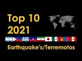 Top 10 Terremotos en el Mundo 2021 / Top 10 World Earthquakes 2021