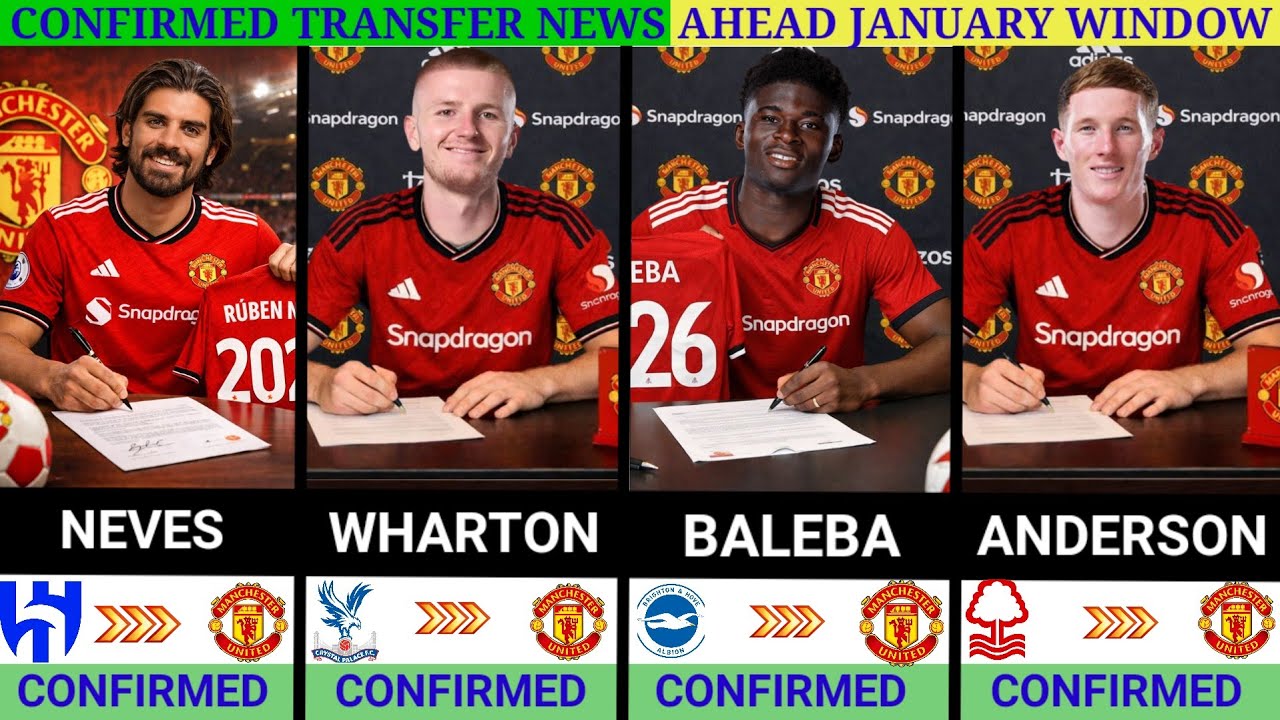 🚨 ALL MANCHESTER UNITED CONFIRMED TRANSFERS – JANUARY 2026 🤯 | Neves • Anderson • Wharton • Baleba✅