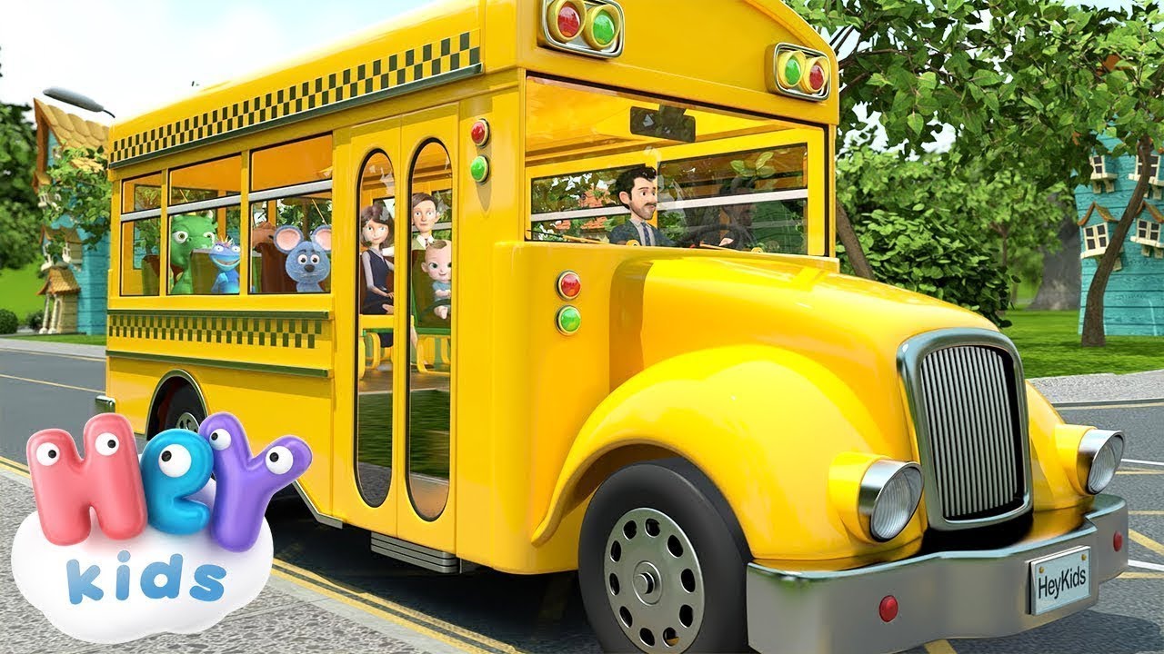 A busz kereke csak körbe forog 🚌 Gyerekdalok kicsiknek - HeyKids Magyarul