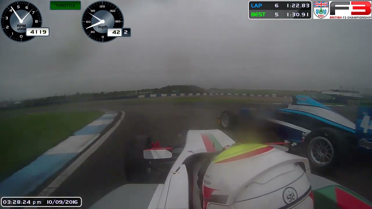 BRDC British Formula 3 F3 GB3 10.9.16 Donington GP Race 1 Al Faisal Al Zubair onboard by Shuntmonkey