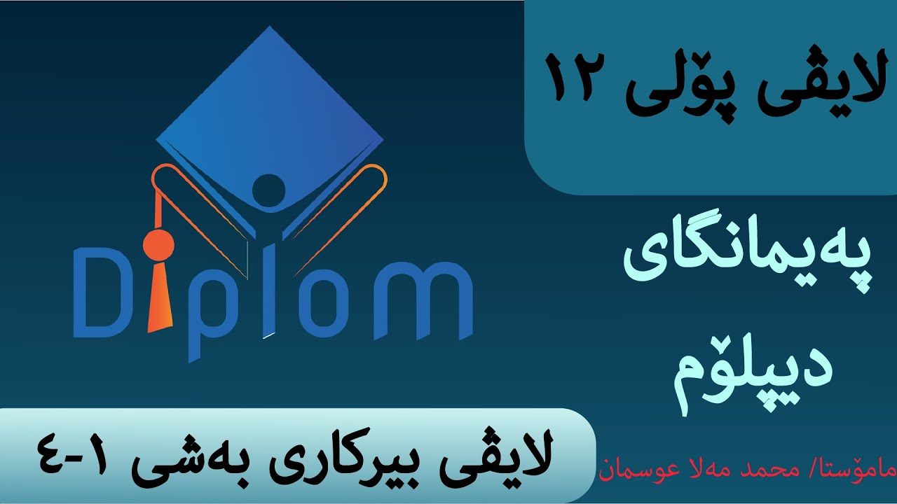 محمد مەلا عوسمان ، بیرکاری وێژەیی شیکارکردنی پرسیارە گرنگەکانی وزاری بەشی 1 تا 4، پەیمانگەی دیپلۆم