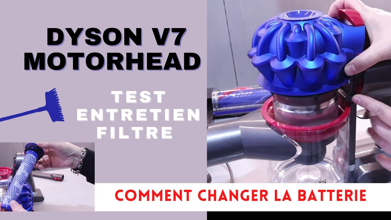 Dyson V7 Cordless Vacuum Cleaner Price Test Review - How to Change Battery Filter - YouTube