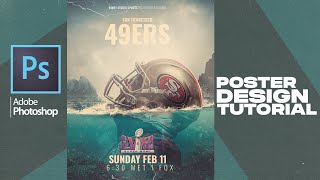 Creating Stunning 49ers Poster Design in Adobe Photoshop | Step-by-Step Tutorial screenshot 4