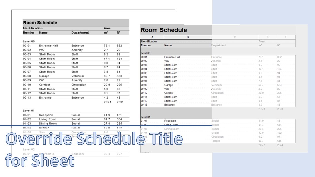 Revit - Override Schedule Title on Sheet - YouTube