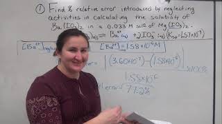 Example of Incorporating Activity Coefficients
