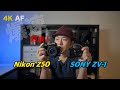 【 4K 】SONY ZV-1 と Nikon Z50 画質、色味、AF速度を比較してみた！