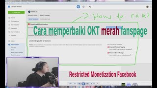 Berbagi pengalaman Cara sembuh dari Limited Originality of Content (OKT) Merah Facebook Page.