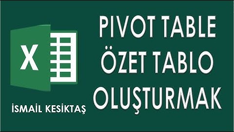 Microsoft Excel Pivot Table Özet Tablo Oluşturmak PIVOT TABLE