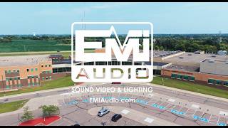 Sound system installation in Saint Michael Albertville High School Theatre by EMI Audio.