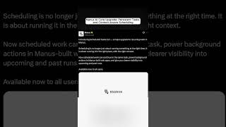 Manus AI Core Upgrade: Persistent Tasks and Context-Aware Scheduling