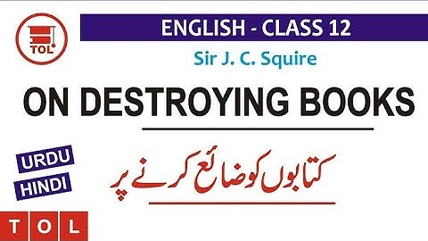 On Destroying Books by J.C. Squire #learning