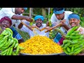 Banana chips  kerala special nendran raw banana chips  street food snack recipe cooking in village