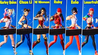 Fortnite Sizzlin Emote Showcase With All Girl Skins Thicc